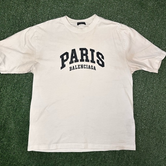 Balenciaga Topsunisex Balenciaga Paris Short Sleeve T-Shirt